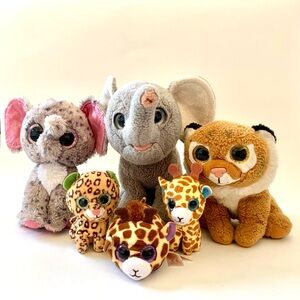 Ty Beanie Babies Africa, Specks, Tiggs, Freckles, Safari, Mabs, Lot of 6